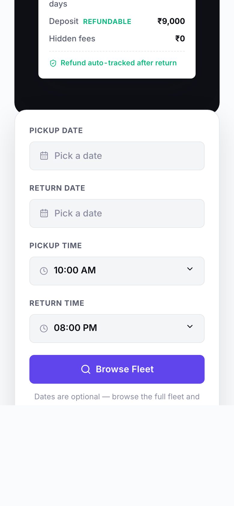 Dino Rental Cars on mobile