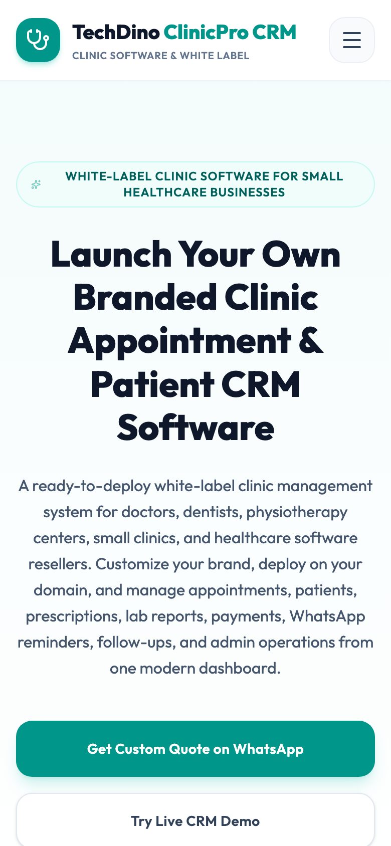 Clinic CRM on mobile
