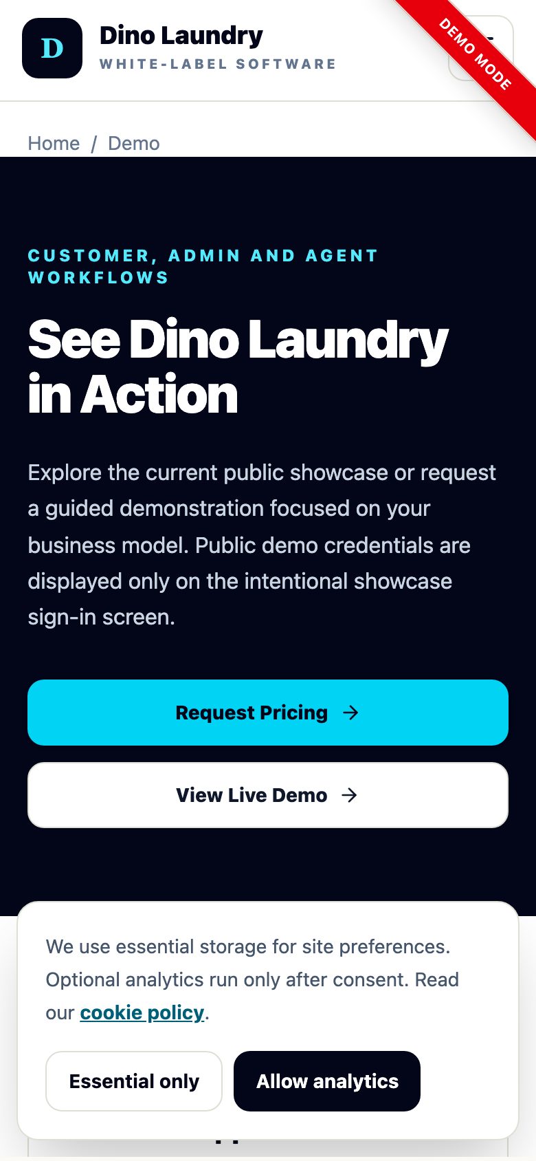 Dino Laundry on mobile