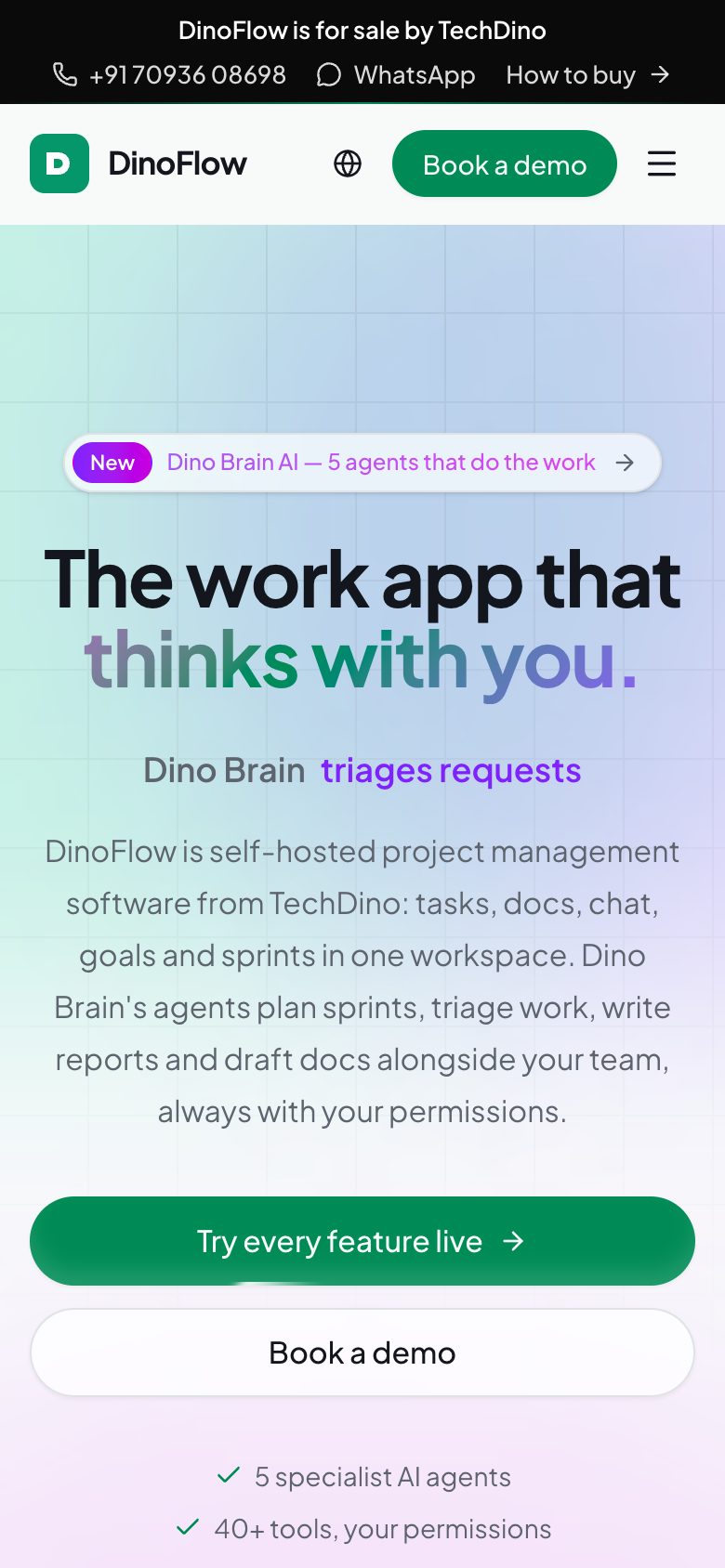 DinoFlow on mobile