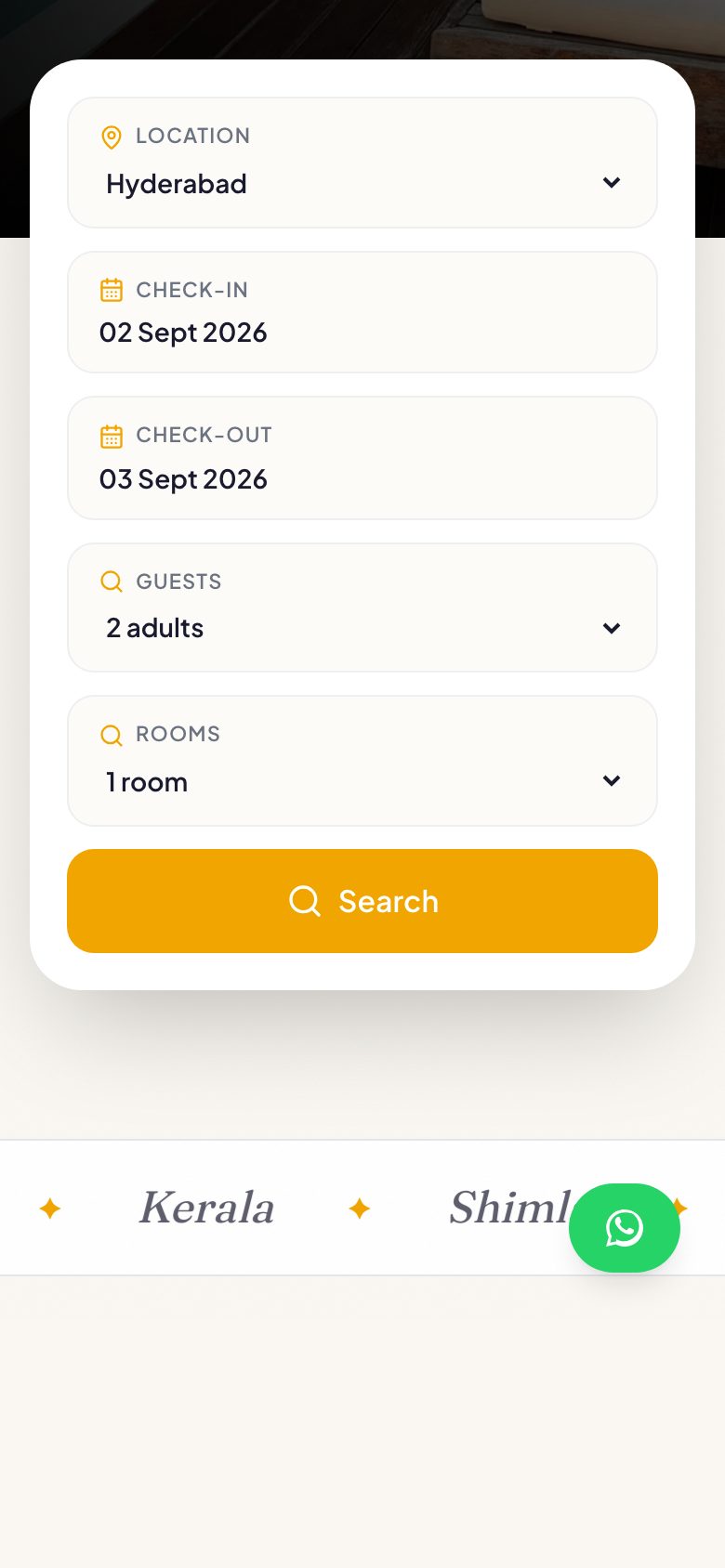 Hotel & Lodge Booking App on mobile
