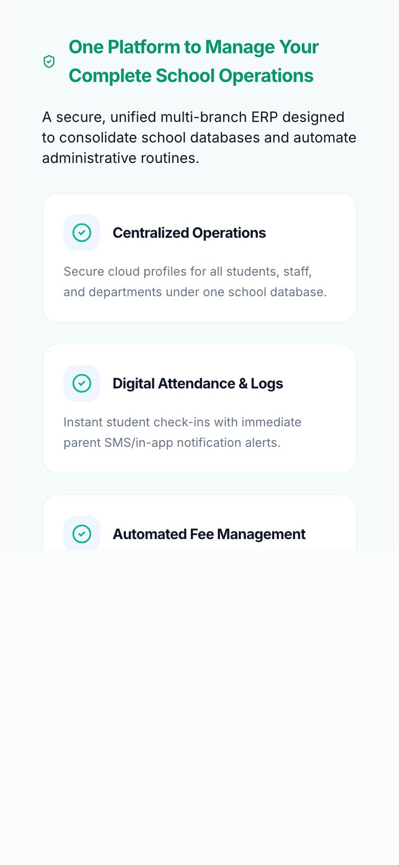 School App on mobile