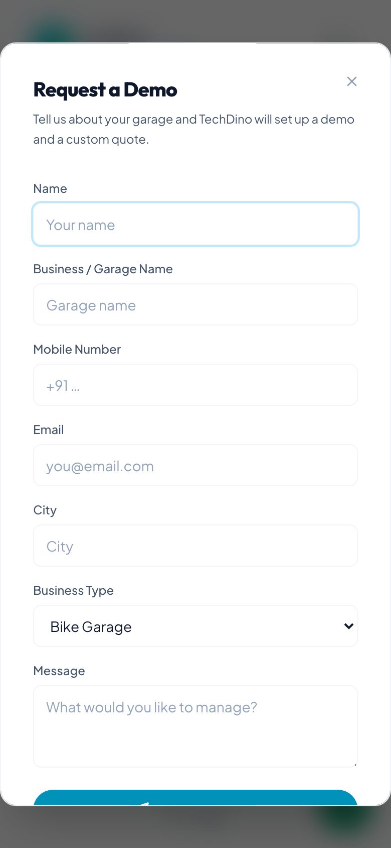 Vehicle Service App on mobile