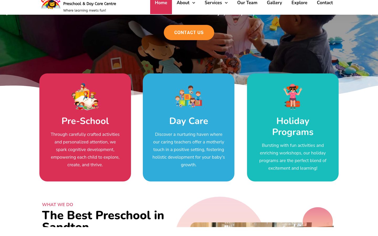 Eurokidz — Education / Kids School WordPress website homepage screenshot