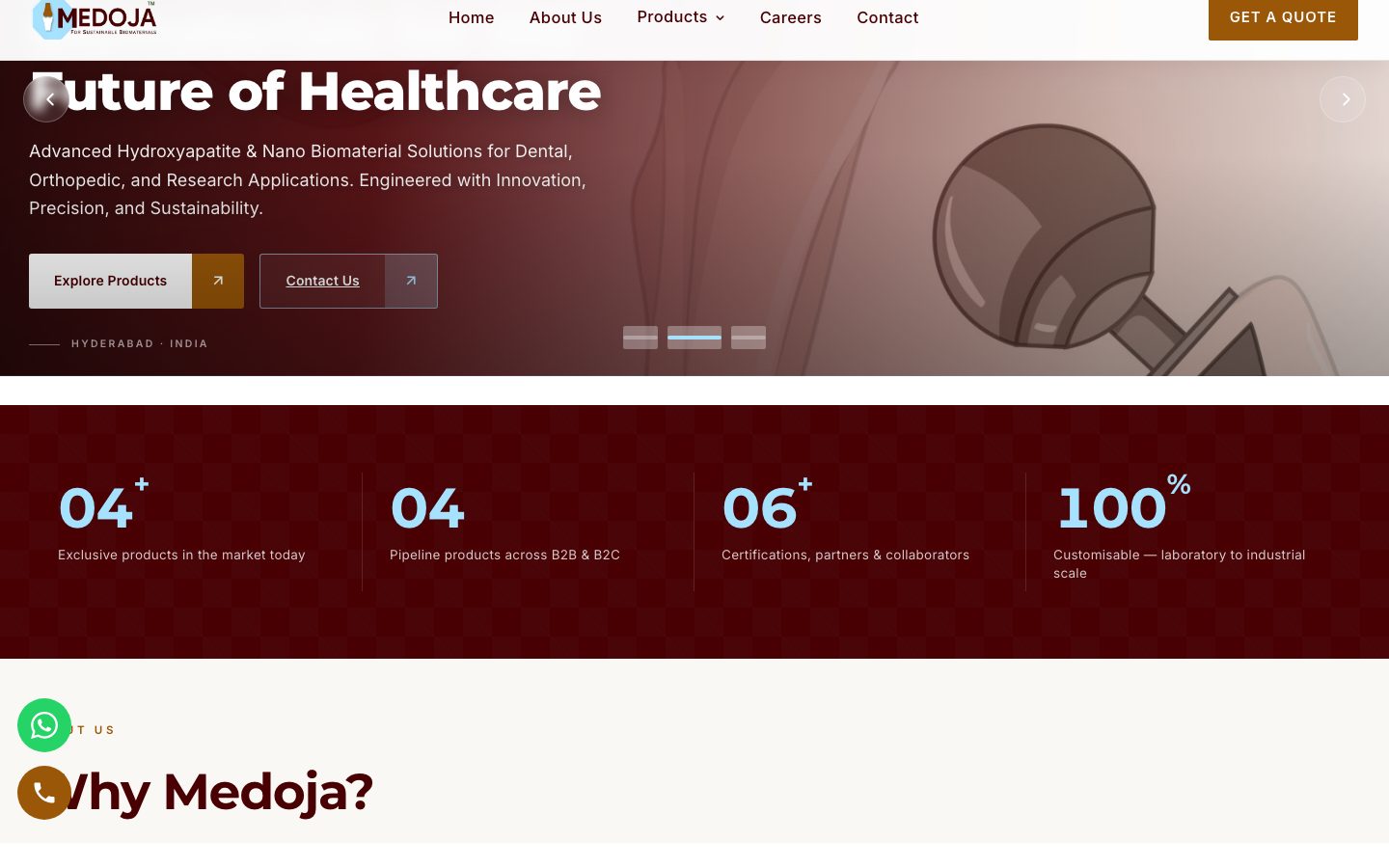 Medoja — Healthcare / Medical Website WordPress website homepage screenshot