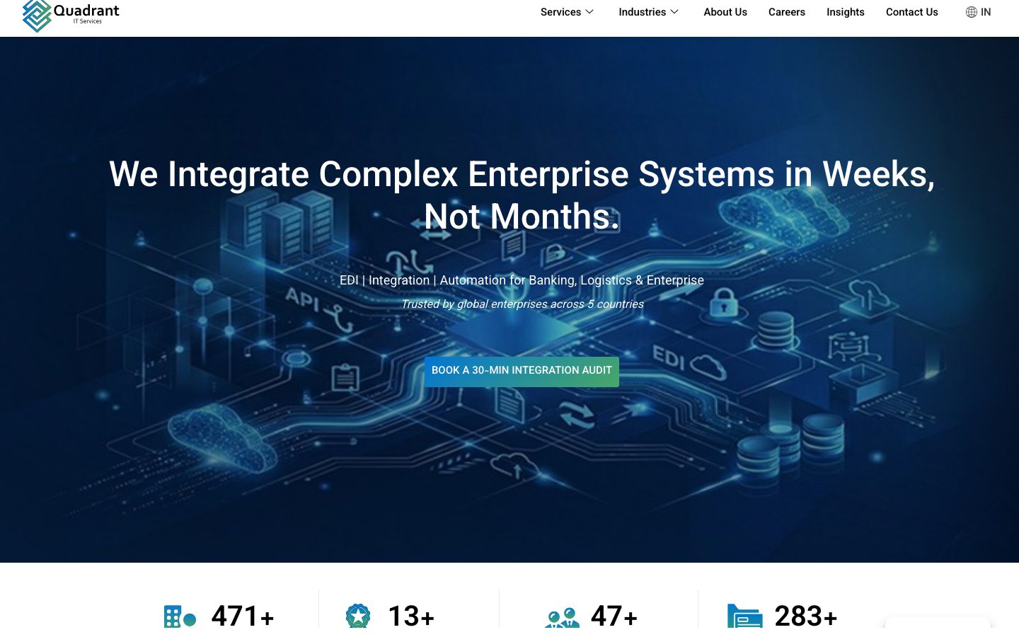 Quadrant IT Services — IT Services / Company Website WordPress website homepage screenshot
