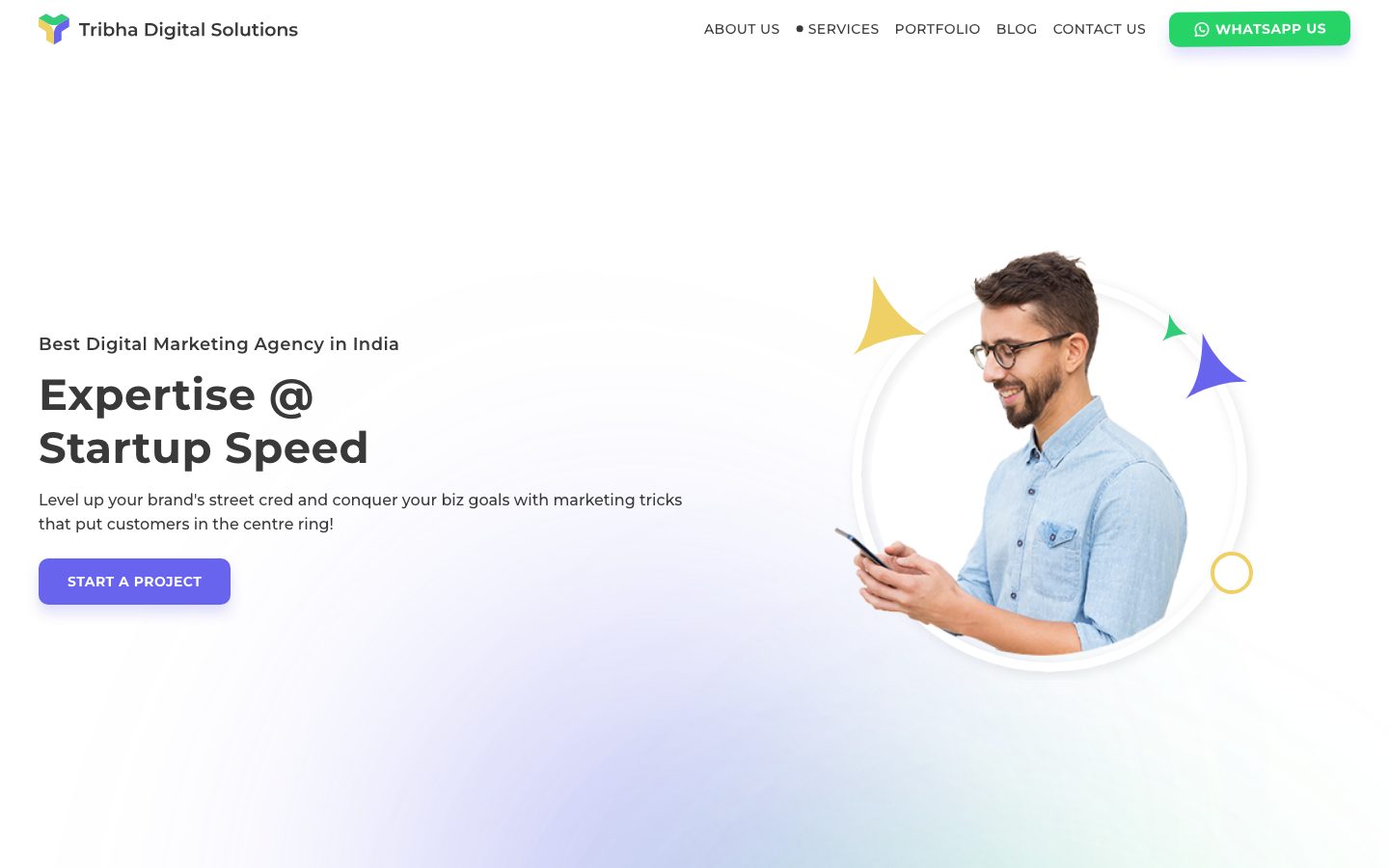 Tribha Digital — Digital Agency / Corporate Web Application web application homepage screenshot